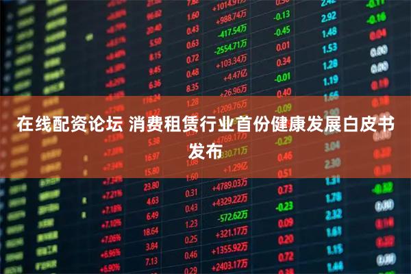 在线配资论坛 消费租赁行业首份健康发展白皮书发布